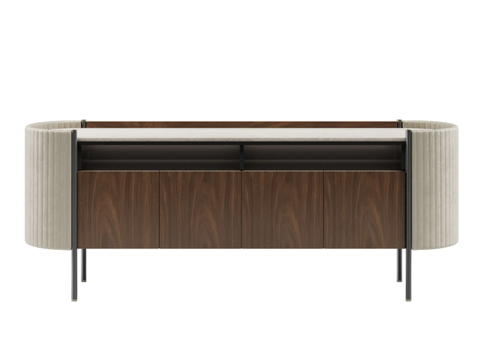 KARIN - Wooden sideboard with doors and marble top _ Capital Collection